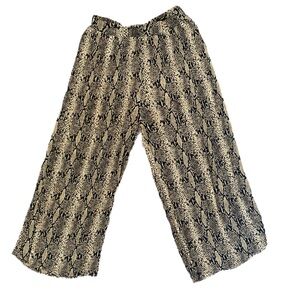 Whyte Valentyne Snake Print Wide-Leg Pants Size 8